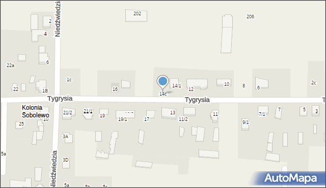 Sobolewo, Tygrysia, 14c, mapa Sobolewo