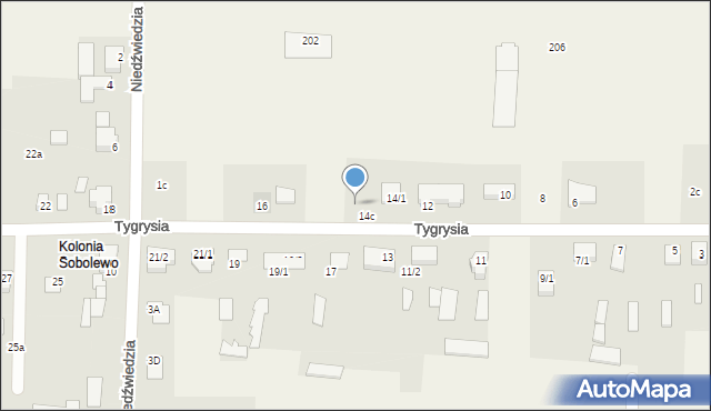 Sobolewo, Tygrysia, 14d, mapa Sobolewo