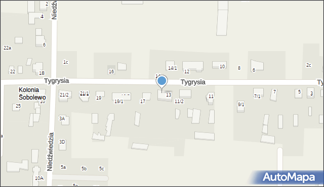 Sobolewo, Tygrysia, 15, mapa Sobolewo