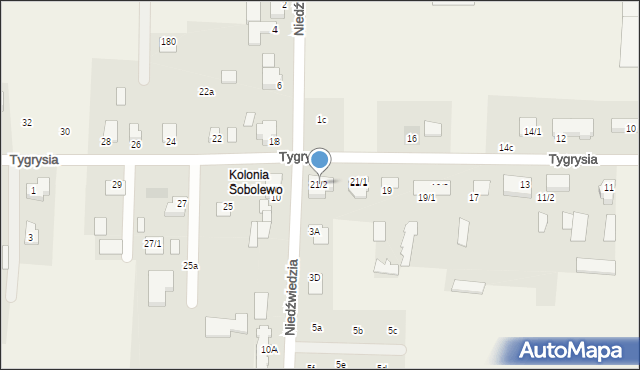 Sobolewo, Tygrysia, 21/2, mapa Sobolewo
