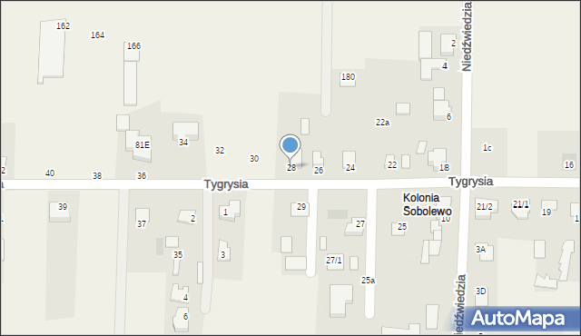 Sobolewo, Tygrysia, 28, mapa Sobolewo