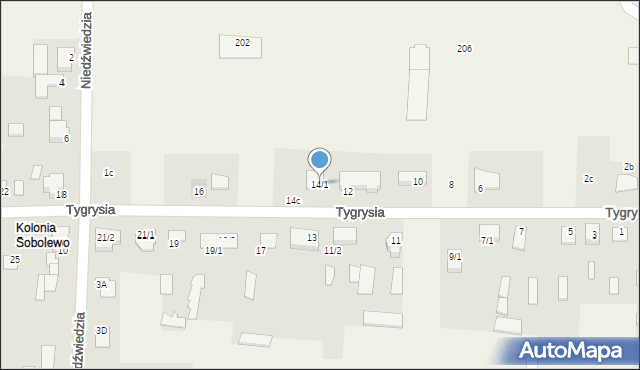 Sobolewo, Tygrysia, 14/1, mapa Sobolewo