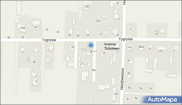 Sobolewo, Tygrysia, 27, mapa Sobolewo