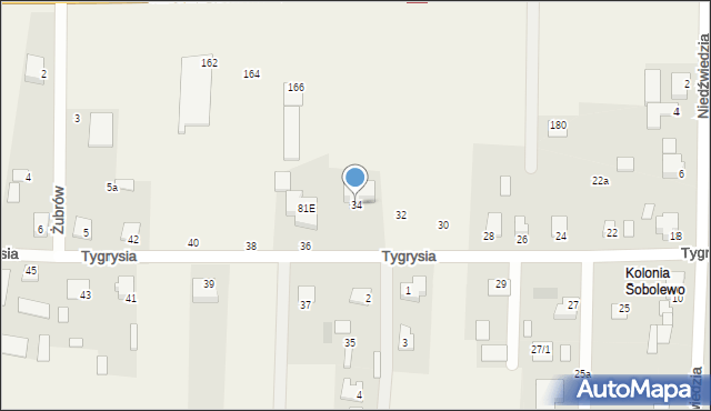 Sobolewo, Tygrysia, 34, mapa Sobolewo