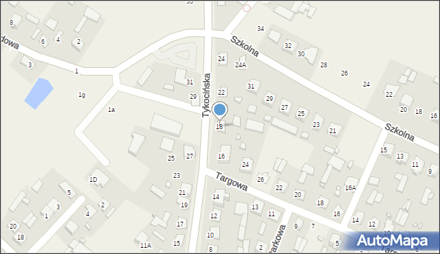 Sokoły, Tykocińska, 18, mapa Sokoły