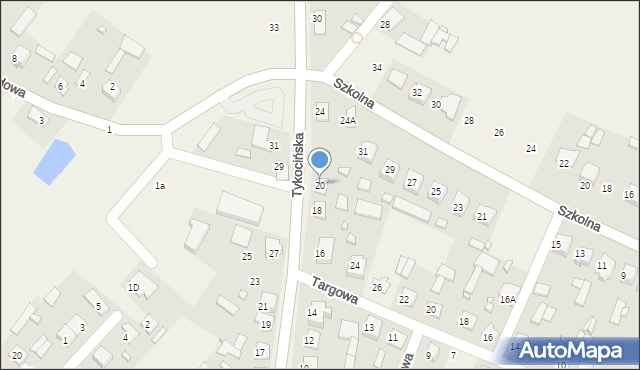 Sokoły, Tykocińska, 20, mapa Sokoły