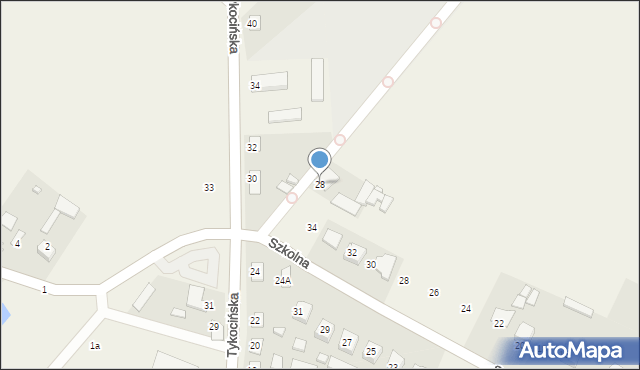 Sokoły, Tykocińska, 28, mapa Sokoły