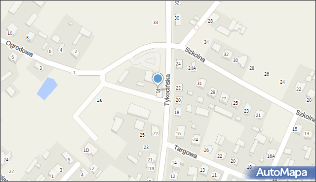 Sokoły, Tykocińska, 29, mapa Sokoły