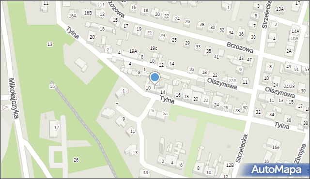 Sosnowiec, Tylna, 12, mapa Sosnowca