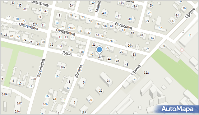 Sosnowiec, Tylna, 42, mapa Sosnowca