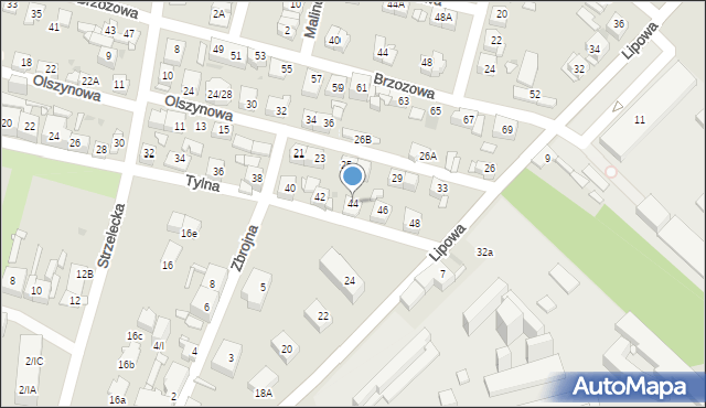 Sosnowiec, Tylna, 44, mapa Sosnowca