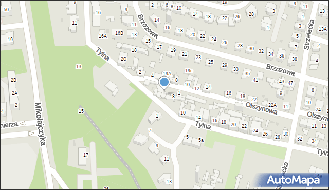 Sosnowiec, Tylna, 6, mapa Sosnowca