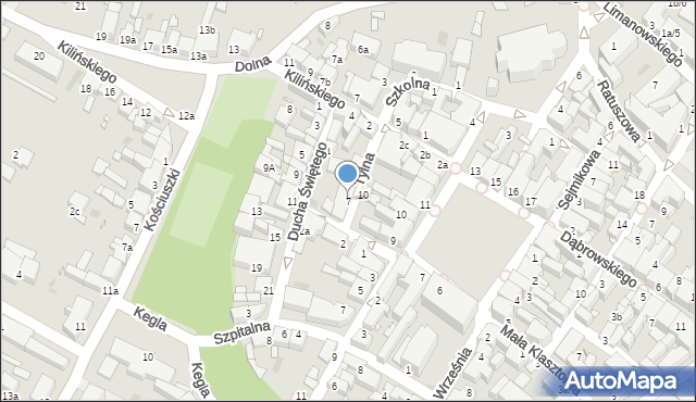 Środa Wielkopolska, Tylna, 7, mapa Środa Wielkopolska