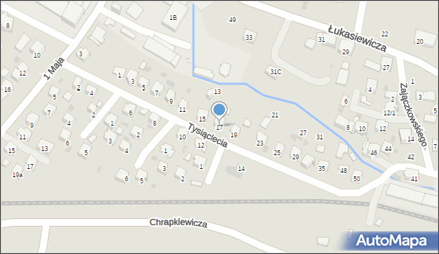 Strzyżów, Tysiąclecia, 17, mapa Strzyżów