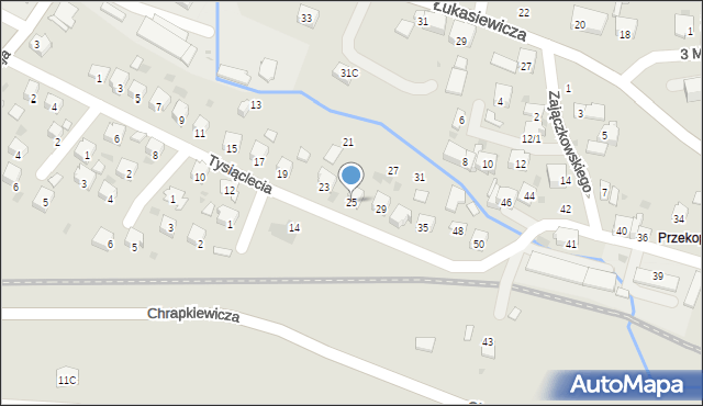 Strzyżów, Tysiąclecia, 25, mapa Strzyżów