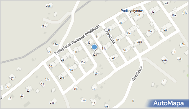 Trzebinia, Tysiąclecia Państwa Polskiego, 32a, mapa Trzebinia