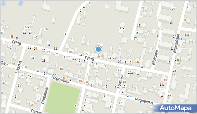 Tuszyn, Tylna, 18, mapa Tuszyn
