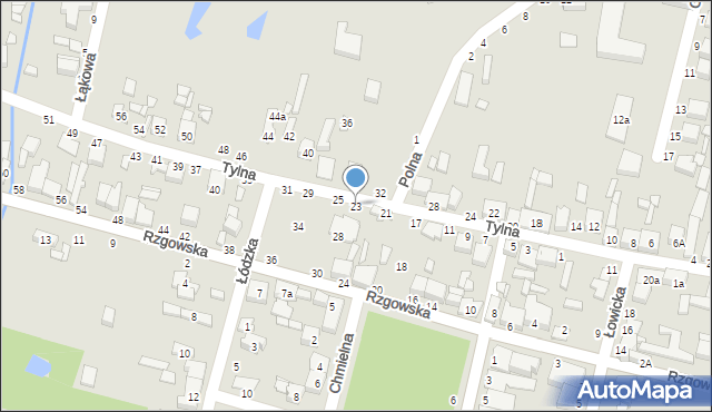 Tuszyn, Tylna, 23, mapa Tuszyn