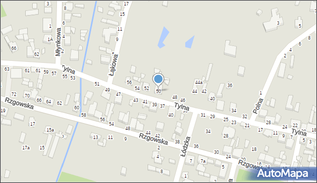 Tuszyn, Tylna, 50, mapa Tuszyn