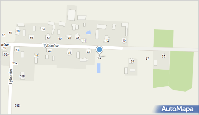 Tyborów, Tyborów, 41, mapa Tyborów