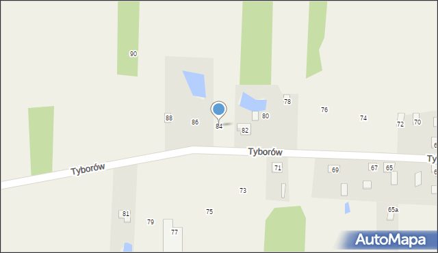 Tyborów, Tyborów, 84, mapa Tyborów