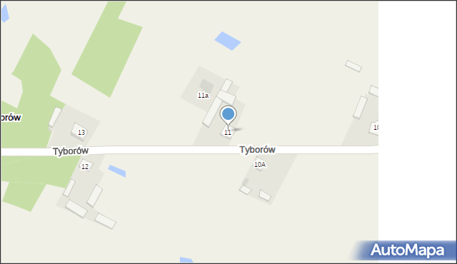 Tyborów, Tyborów, 11, mapa Tyborów