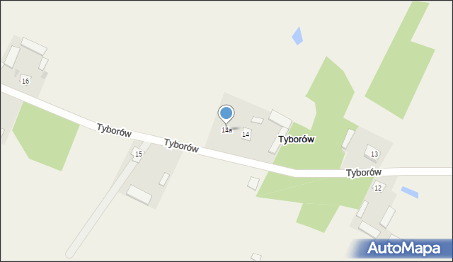 Tyborów, Tyborów, 14a, mapa Tyborów