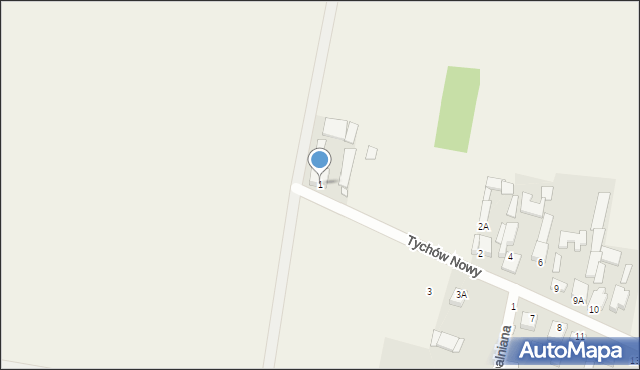 Tychów Nowy, Tychów Nowy, 1, mapa Tychów Nowy