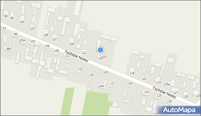Tychów Nowy, Tychów Nowy, 114, mapa Tychów Nowy
