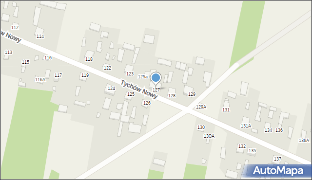 Tychów Nowy, Tychów Nowy, 127, mapa Tychów Nowy