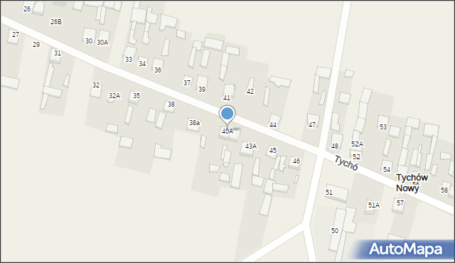 Tychów Nowy, Tychów Nowy, 40A, mapa Tychów Nowy
