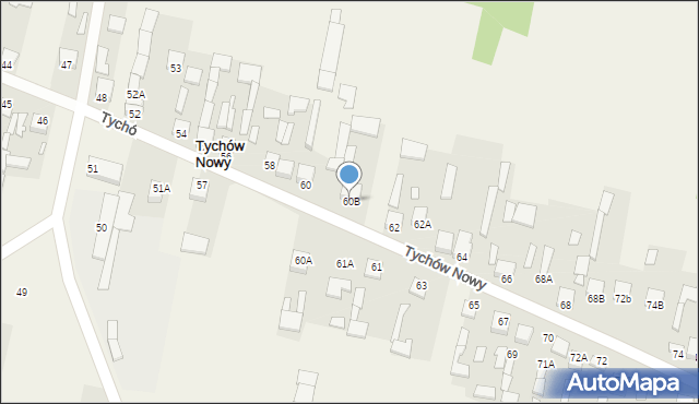 Tychów Nowy, Tychów Nowy, 60B, mapa Tychów Nowy