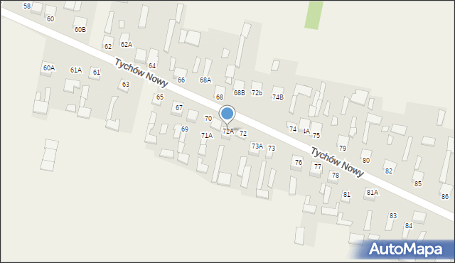 Tychów Nowy, Tychów Nowy, 72A, mapa Tychów Nowy