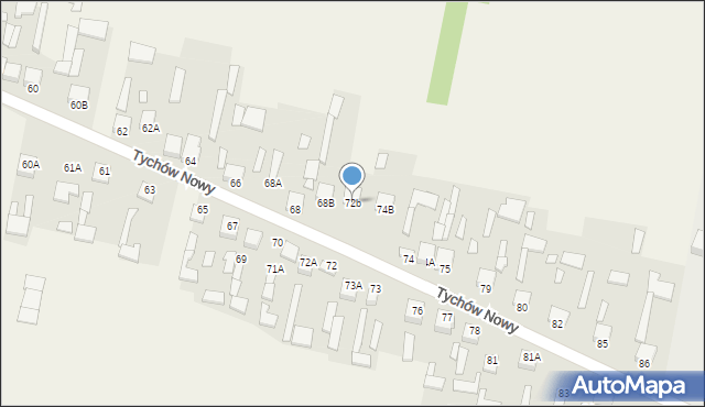 Tychów Nowy, Tychów Nowy, 72b, mapa Tychów Nowy