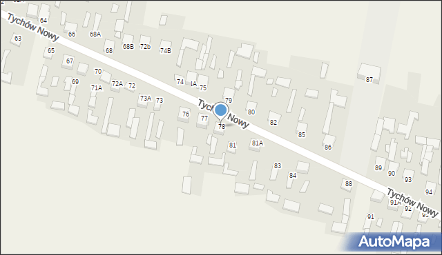 Tychów Nowy, Tychów Nowy, 78, mapa Tychów Nowy