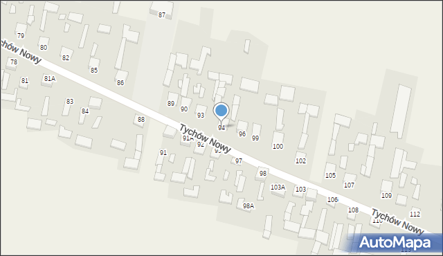 Tychów Nowy, Tychów Nowy, 94, mapa Tychów Nowy