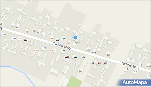 Tychów Stary, Tychów Stary, 107, mapa Tychów Stary