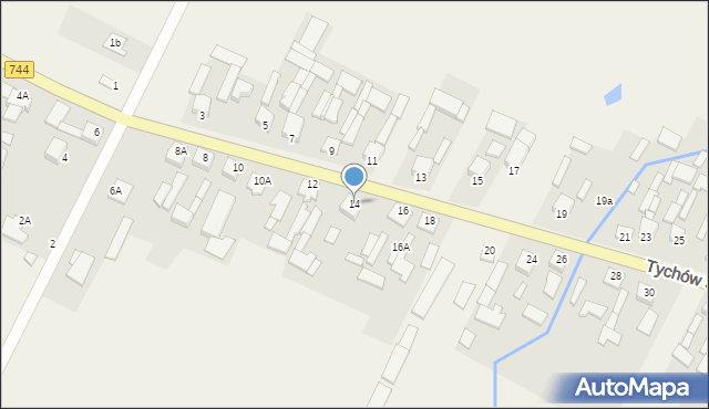 Tychów Stary, Tychów Stary, 14, mapa Tychów Stary