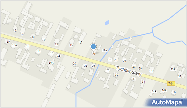 Tychów Stary, Tychów Stary, 19, mapa Tychów Stary
