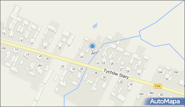 Tychów Stary, Tychów Stary, 19a, mapa Tychów Stary