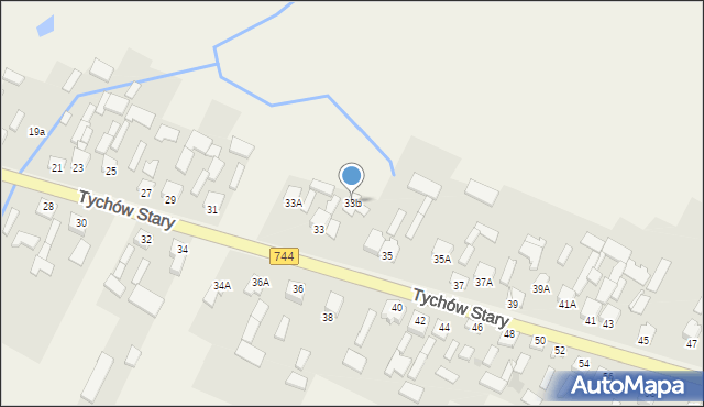 Tychów Stary, Tychów Stary, 33b, mapa Tychów Stary