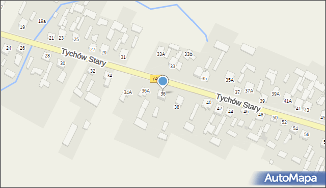Tychów Stary, Tychów Stary, 36, mapa Tychów Stary