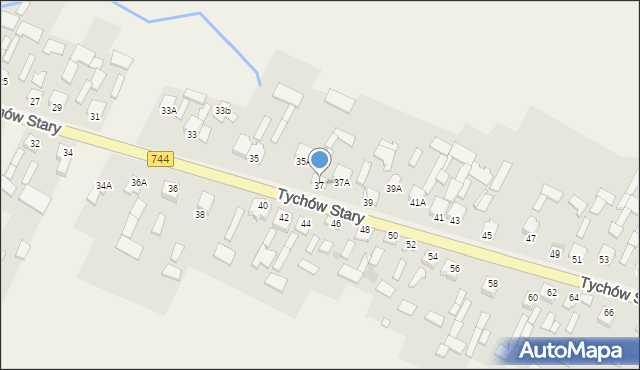 Tychów Stary, Tychów Stary, 37, mapa Tychów Stary