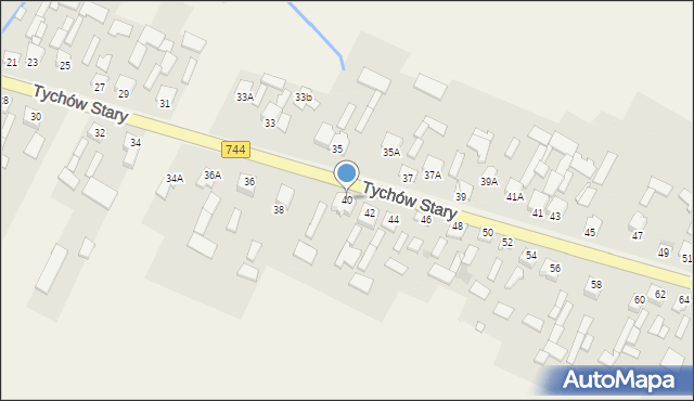 Tychów Stary, Tychów Stary, 40, mapa Tychów Stary