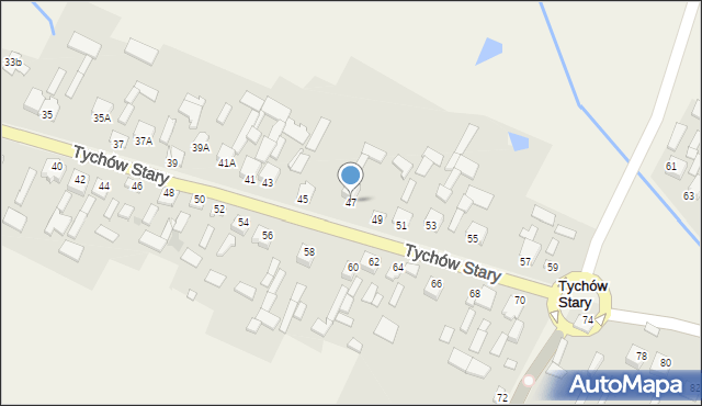 Tychów Stary, Tychów Stary, 47, mapa Tychów Stary