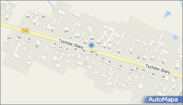 Tychów Stary, Tychów Stary, 50, mapa Tychów Stary
