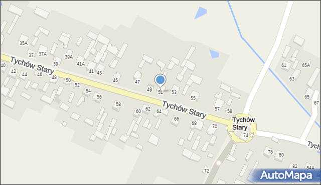 Tychów Stary, Tychów Stary, 51, mapa Tychów Stary
