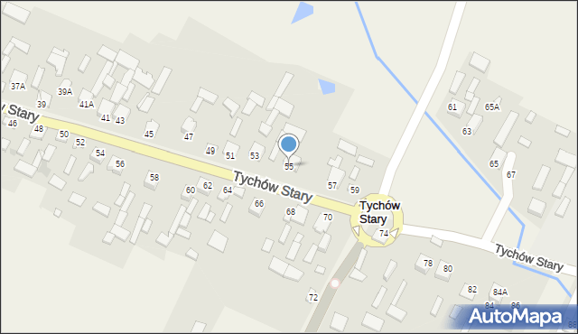 Tychów Stary, Tychów Stary, 55, mapa Tychów Stary