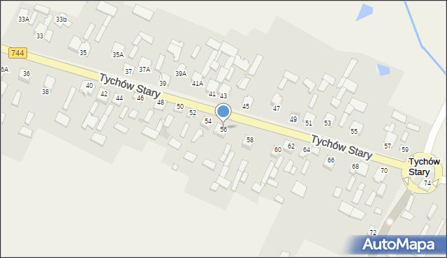 Tychów Stary, Tychów Stary, 56, mapa Tychów Stary