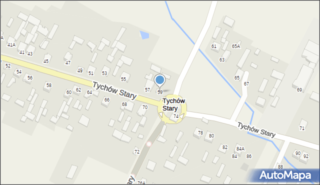 Tychów Stary, Tychów Stary, 59, mapa Tychów Stary